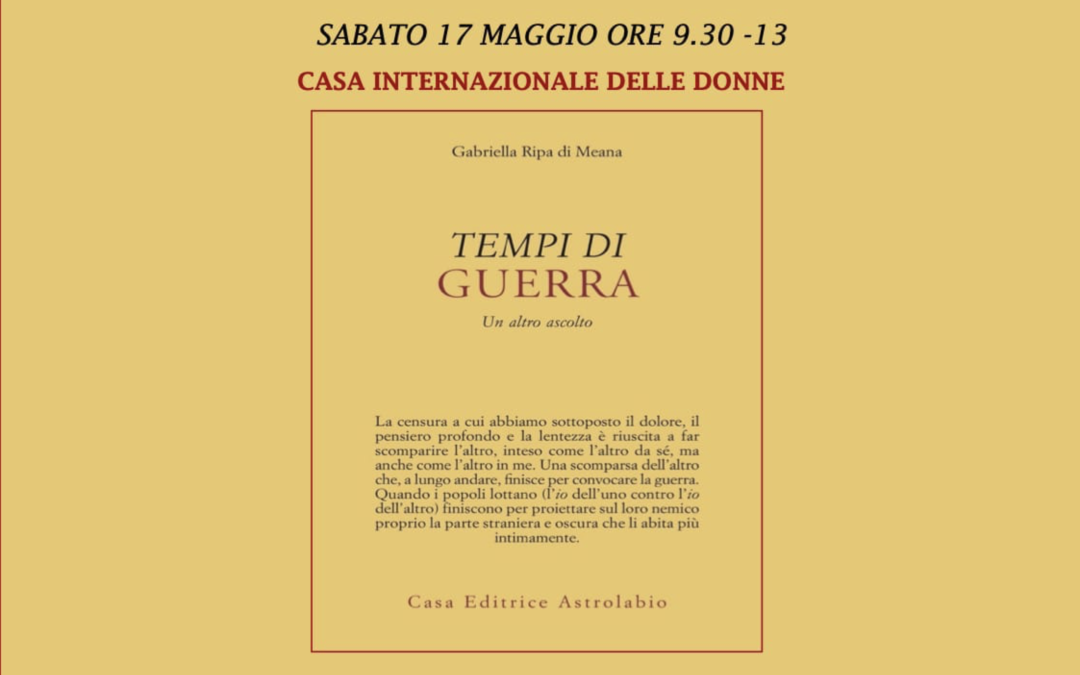 LIBRO – “Tempi di guerra”